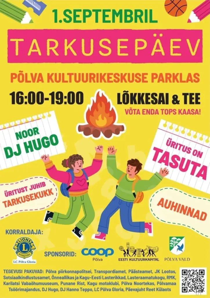 Põlva Tarkusepäev on tasuta: võta 1. septembril tops kaasa