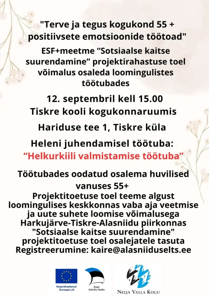 Harku 55+ helkurkiili töötuba kutsub ise meisterdama