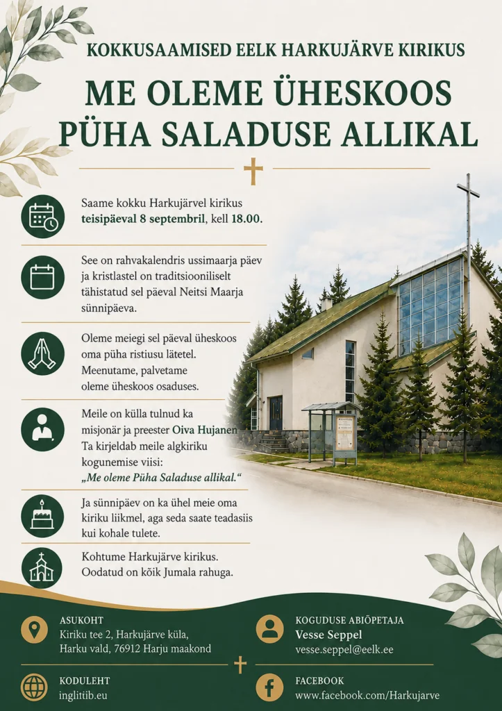 „Püha Saladuse Allikal” Harkujärvel: tasuta 18. septembril