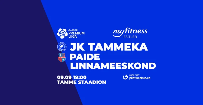 Tartu JK Tammeka võõrustab Paidet – väravad avatakse kell 18